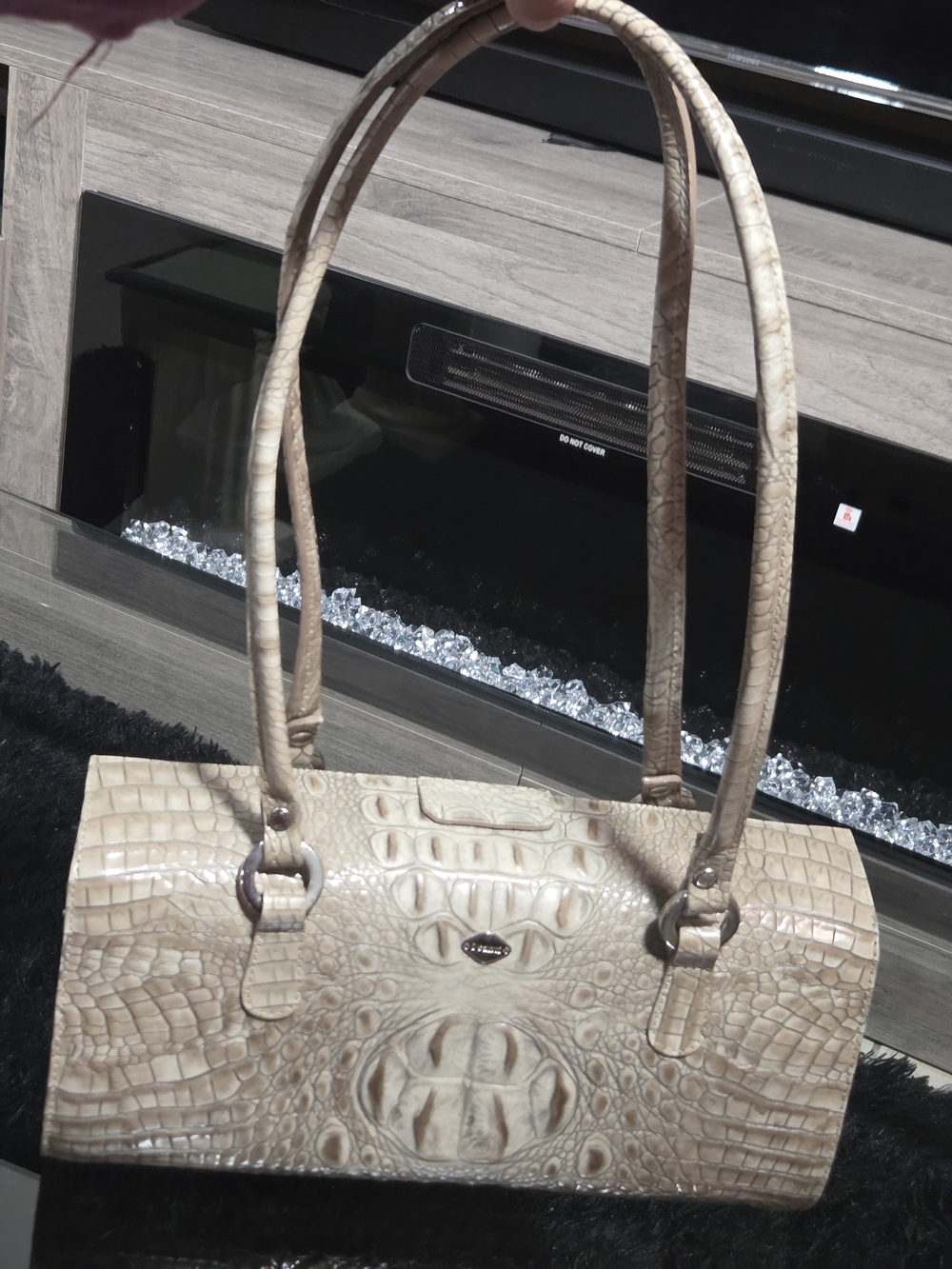 I Santi Italian Leather Croc-Embossed With Pink Interior Vintage Purse (90's) - Picture 2 of 12